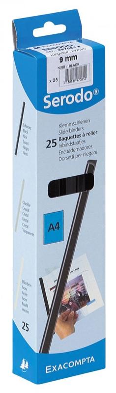 Boite De 25 Baguettes &Agrave; Relier 9mm 90 Feuilles A4 Noir