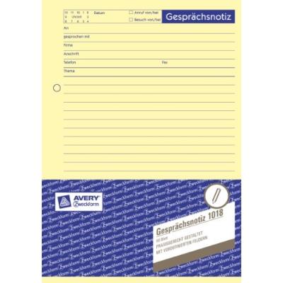 Zweckform gesprachsnotiz 1018 a5 avery