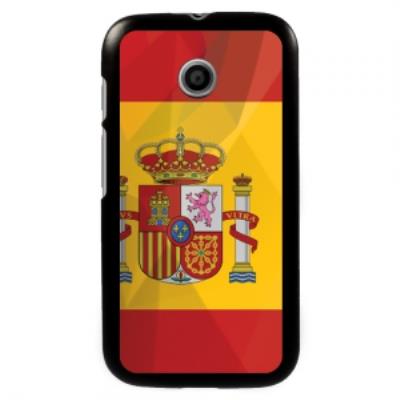 Coque noire pour Motorola Moto E motif drapeau Espagne