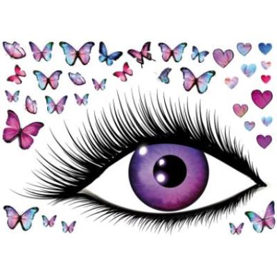 Stickers muraux oeil et papillons