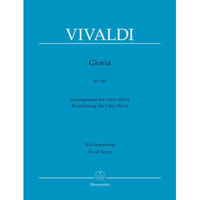 Partitions classique BARENREITER VIVALDI A. - GLORIA RV 589 - VOCAL SCORE  Choeur et ensemble vocal