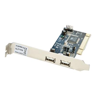 Lindy USB Card - 2+2 Port USB 2.0 - USB-adapter