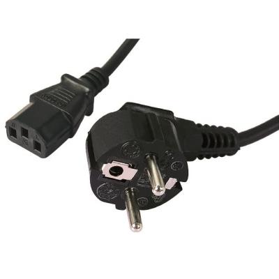 Cordon d'alimentation secteur 2 pôles + terre CEE7/7 / IEC C13 3.00 m noir