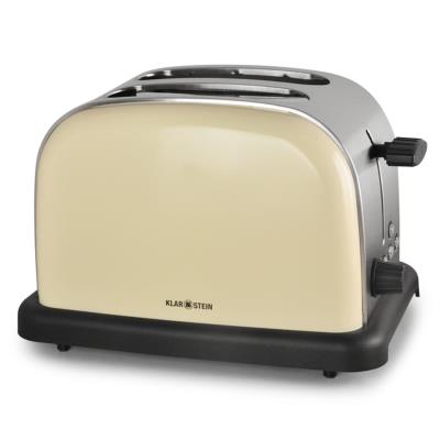 Klarstein Grille-pain toaster 2 tranches inox 1000W crème