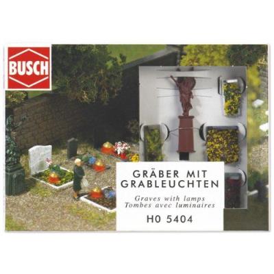 Busch Environnement - BUE5404 - Modélisme Ferroviaire - Tombes avec Luminaires