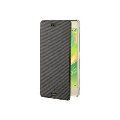 Roxfit Premium Book Case - Flip cover voor mobiele telefoon - zwart, kristalhelder - voor Sony XPERIA X