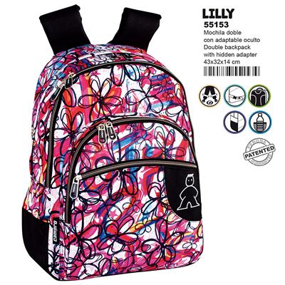 Montichelvo Montichelvo Double Backpack A.O. Cmp Lilly Cartable, 43 cm, Multicolore (Multicolour)