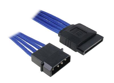 BitFenix - Adaptateur Alim Molex SATA - 1M4(p)/1F(SATA) - 45cm - Gaine Bleue