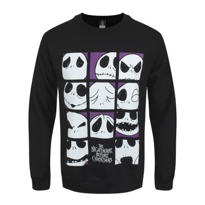 The Nightmare Before Christmas Sweat-shirt Many Faces Of Jack Homme Noir