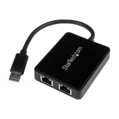 StarTech.com USB 3.0 naar 2-poorts gigabit Ethernet-adapter NIC met USB-poort - netwerkadapter - 2 poorten
