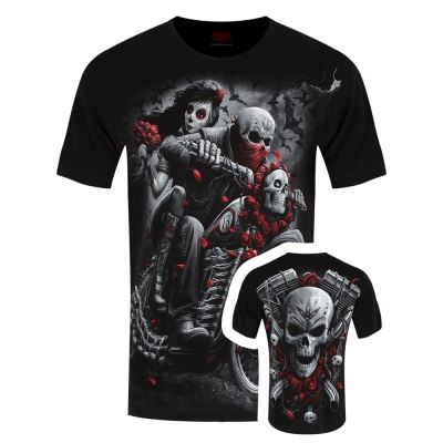 Spiral T-Shirt Day Of The Dead Bikers Homme NoirL