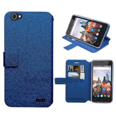 Housse etui coque pochette portefeuille pour Archos 50 Helium Plus - BLEU