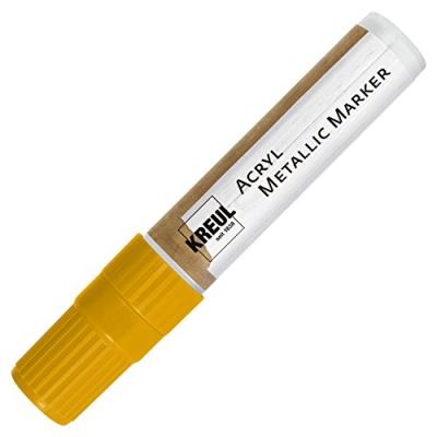 Kreul 46251 - Acrylique Marqueur Métallique Avec Pointe Biseautée, Xxl, 15 Mm, Jaune