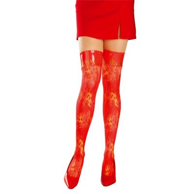 Bas Flammes Rouge - Accessoire Halloween
