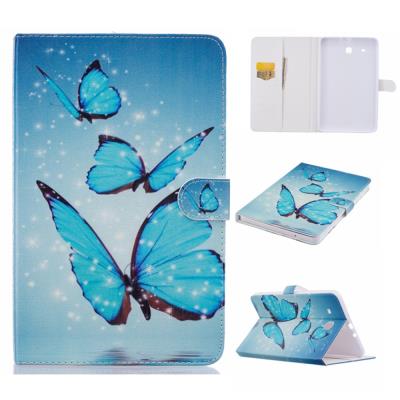 Etui en PU pour Samsung Galaxy Tab E 9.6 T560 - Blue papillon
