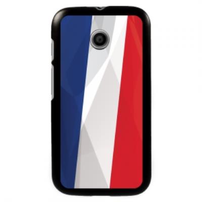 Coque noire pour Motorola Moto E motif drapeau France