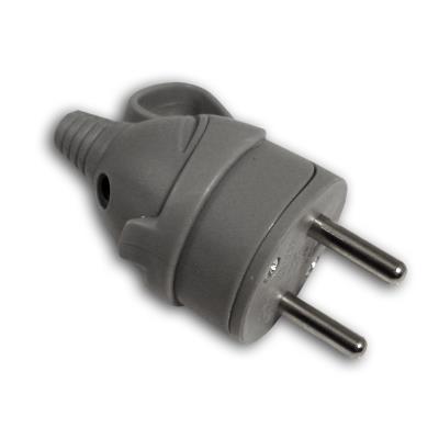 ZENITECH Fiche &eacute;lectrique m&acirc;le &agrave; anneau avec ergot 16A 2P + T gris