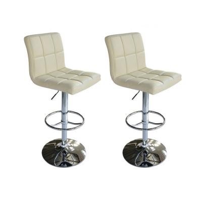 Paire de tabourets chaise de bar Simili Cuir Blanc