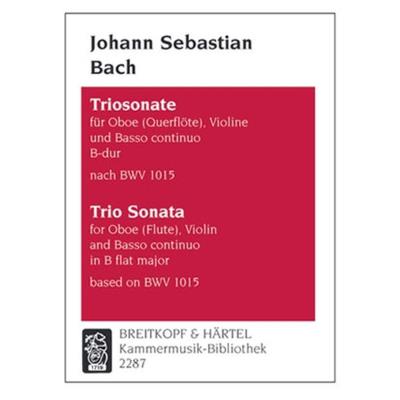 Partitions classique EDITION BREITKOPF BACH JOHANN SEBASTIAN - TRIOSONATE B-DUR NACH BWV 1015 - OBOE, VIOLIN, BASSO CONTINUO Ensemble mixte