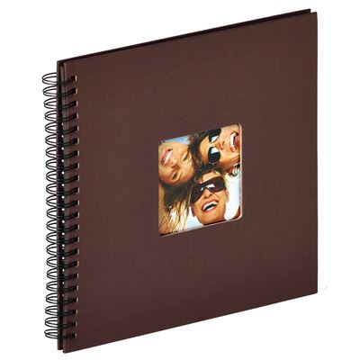 Walther Album Photo à Spirales Fun Design 30 x 30 cm – Structure Album Photo Couverture, Marron foncé, 32 x 30 cm