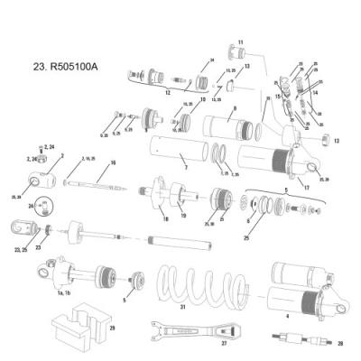 Rockshox vivid 09-10 rebond bouton de réglage-de-gris
