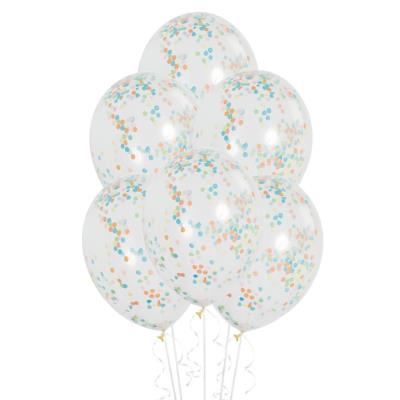 Ballons anniversaire confettis (x6)