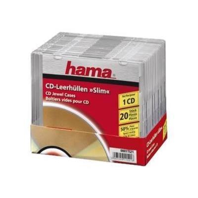 Hama CD-ROM Slim Box - Slim jewel case om CD in te bergen -capaciteit: 1 CD - transparant (pak van 20)