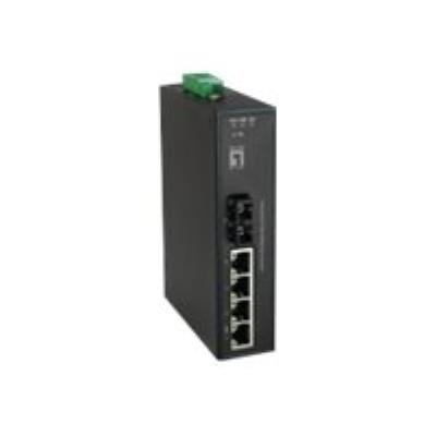 LevelOne IFS-0502 - switch - 5 poorten - desktop, monteerbaar op DIN-rails, wandbevestiging