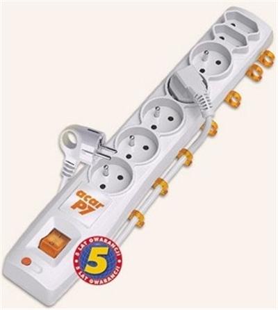 Multiprise avec interrupteur : 7 prises, cable de 1,5 m, noire