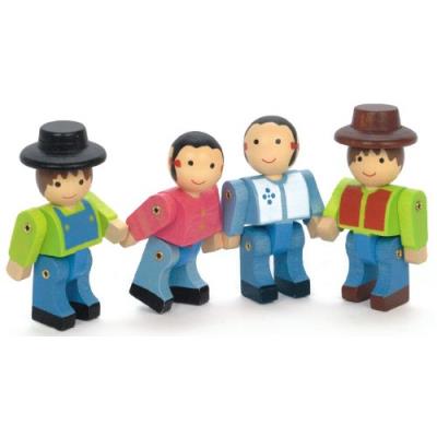 Jeujura - 8085 - jouet en bois - construction - personnages les fermiers