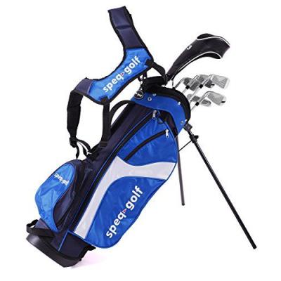 Speq demi-série de golf droitier pour enfant avec sac vert bleu bleu blanc 1.15 - 1.30 m