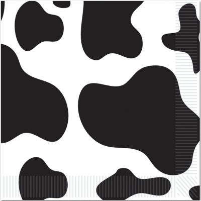 Serviettes imprimés peau de vache 33 x 33 cm taille unique