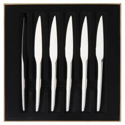 coffret 6 couteaux a steak monobloc lame scie Guest