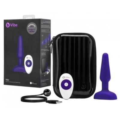 Plug Telécommandé B-Vibe Trio Pourpre 0,000000