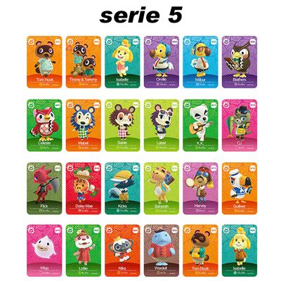 [Série 5] 401/424 Standard Carte pour Amiibo HAOBUY pour Animal Crossing Serie 5 Nintendo Switch -24pcs (8.6*5.4cm)