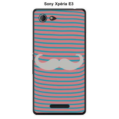 Coque Sony Xpéria E3 - Marinière Moustache - 3 Glacier Gray
