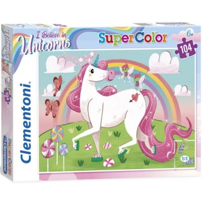 Clementoni supercolor puzzle puzzle licorne 104 pièces (27106)