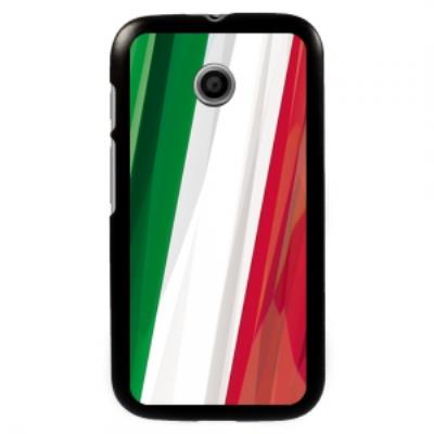 Coque noire pour Motorola Moto E motif drapeau Italie