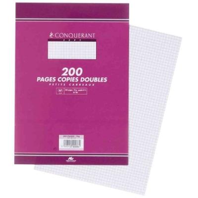 Conquerant - pqt de 200p copies doubles 21x29,7 seyes grand carreaux 85