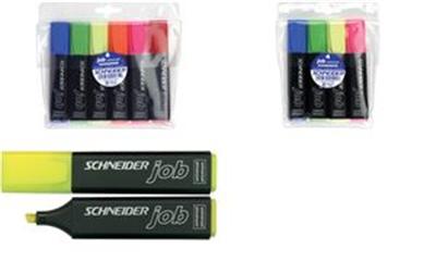 SCHNEIDER - Surligneur job 150 , bleu, avec clip pointe biseautée, largeur de tracé: 1,0 - 4,0 mm -1503