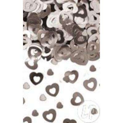 confettis de table coeur argent