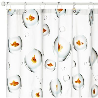 Interdesign 27098eu rideau de douche bubble fish eva orange 180 x 200 cm
