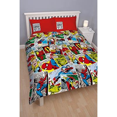 Character world disney parure de couette réversible motif marvel comics multicolore 91 cm lit double
