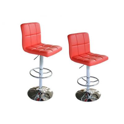 Paire de tabourets chaise de bar Simili Cuir Rouge