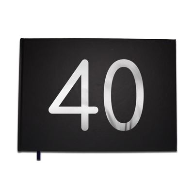 Livre d'or 40 ans - Anniversaire, Mariage, Retraite - Lettres chromées -100 pages - Qualité premium - Uttscheid Couleur :Noir Carbone