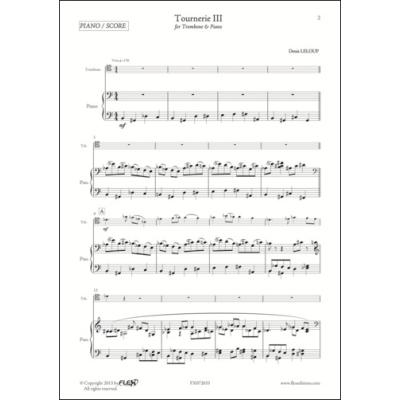 Tournerie III - D. LELOUP - Trombone et Piano - FLEX Editions