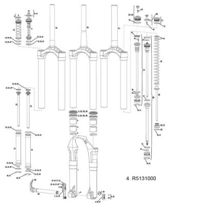 Rock shox monarch plus grand volume ajustable en kit gris blanc 51 mm