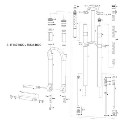 Rock shox r1476000 pièce de montage de fourche 32 mm