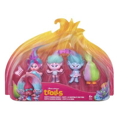 4 figurines Poppy shopping