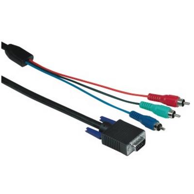 Hama-câble vidéo, 3 rca mâles - sub-d15hd mâle, 2 m